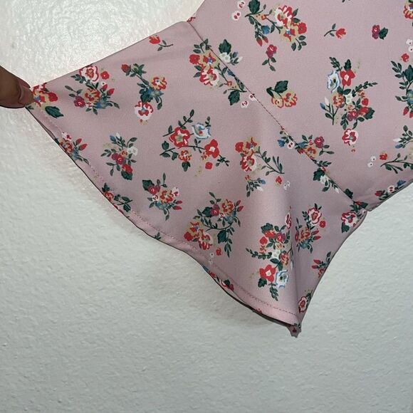 A Beautiful Soul Pink Floral 3/4 Bell Sleeve Deep V Neck Dress Women's Plus 2X - Picture 6 of 13